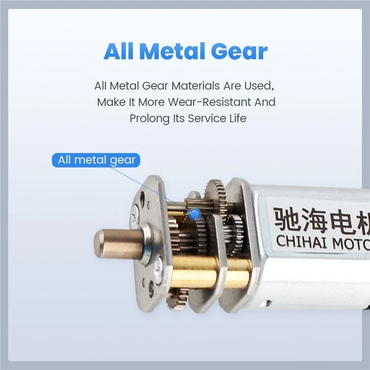 Customize DC3.6V 183rpm N20 Steel Gear Motor For Screwdriver